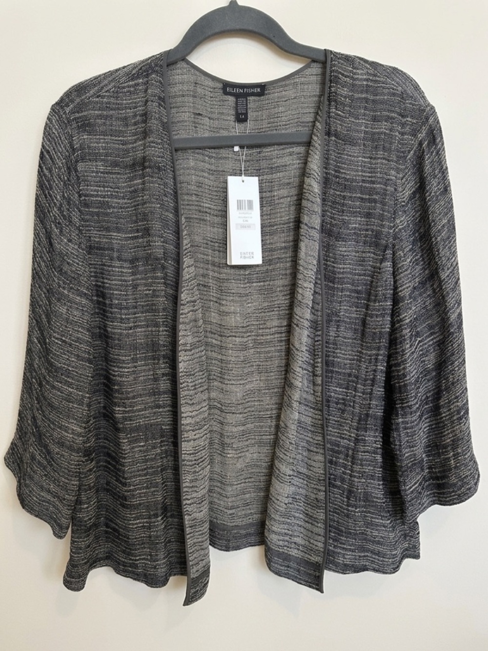 NWT Eileen Fisher Linen Silk Strata Kimono Jacket L